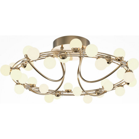 Plafon Tessara LED Maytoni | Szklane kule glamour | Biało-złoty