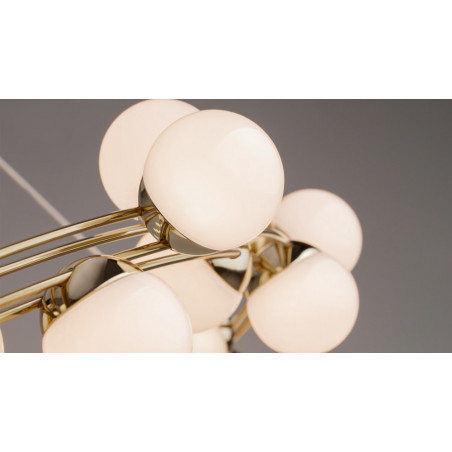 Plafon Tessara LED Maytoni: Szklane kule, biało-złoty | Glamour