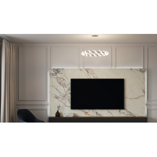 Plafon Tessara LED Maytoni: Szklane kule, biało-złoty | Glamour