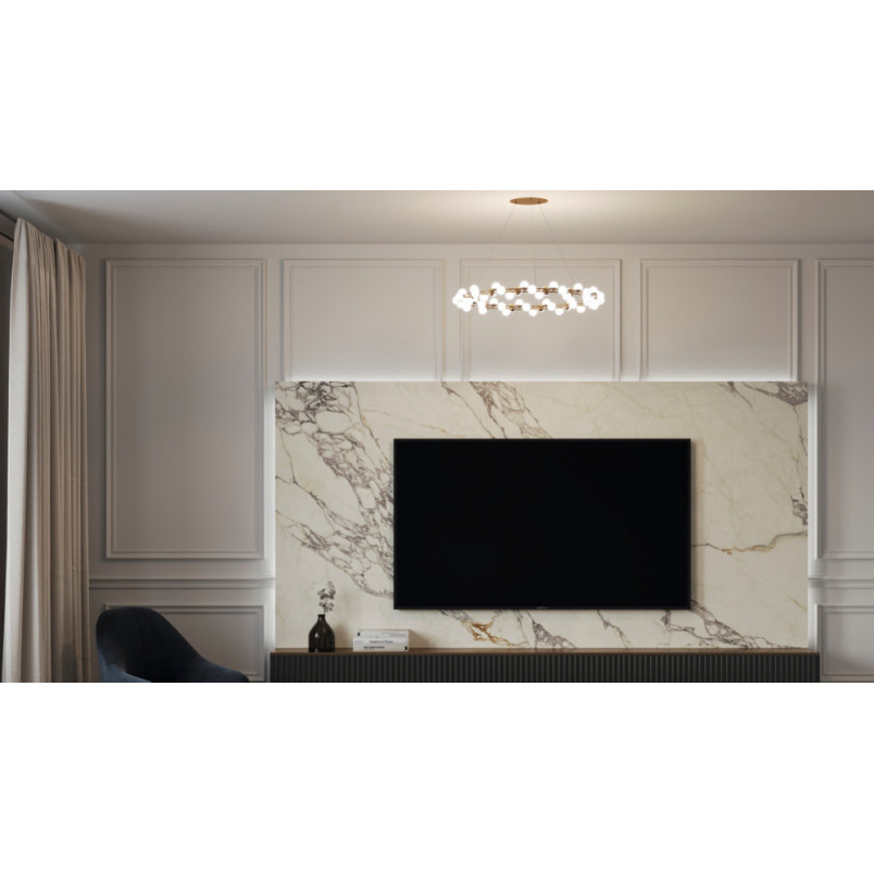 Plafon Tessara LED Maytoni: Szklane kule, biało-złoty | Glamour