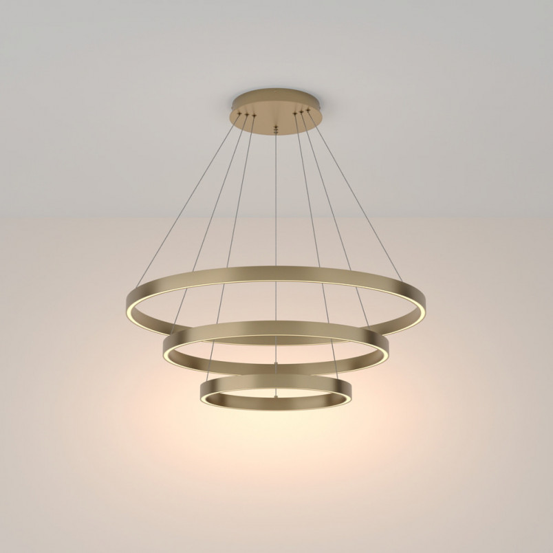 Lampa wisząca Rim LED Maytoni | Mosiężna, 80cm | Sklep z lampami