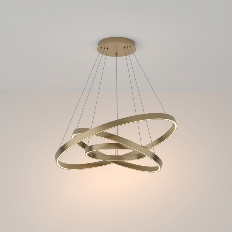 Lampa wisząca Rim LED Maytoni | Mosiężna, 80cm | Sklep z lampami