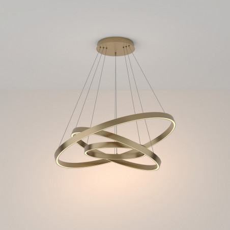 Lampa wisząca Rim LED Maytoni | Mosiężna, 80cm | Sklep z lampami