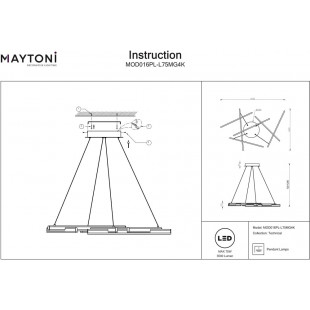 Lampa wisząca Line LED Maytoni | Nowoczesny design, 101cm