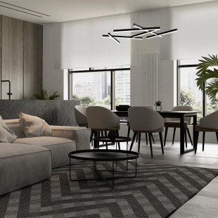 Lampa wisząca Line LED czarna Maytoni | Nowoczesne oświetlenie