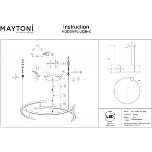 Lampa wisząca Line LED Maytoni | Nowoczesny design, 83cm