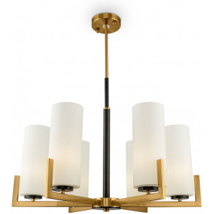 Żyrandol szklany hampton Fortano VI 67cm biały/ czarny / mosiężny Maytoni