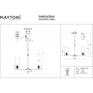 Żyrandol Hampton Fortano VI Maytoni | Biały, Mosiężny, 67cm