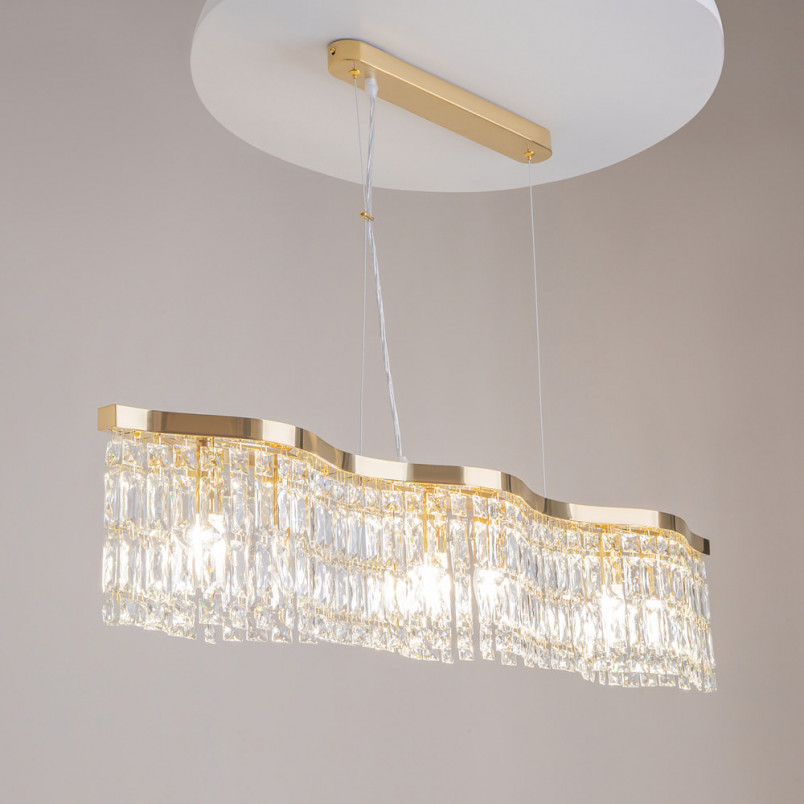 Lampa wisząca Dune Maytoni: Kryształowa elegancja w złotym wydaniu