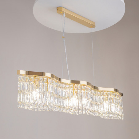 Lampa wisząca Dune Maytoni: Kryształowa elegancja w złotym wydaniu