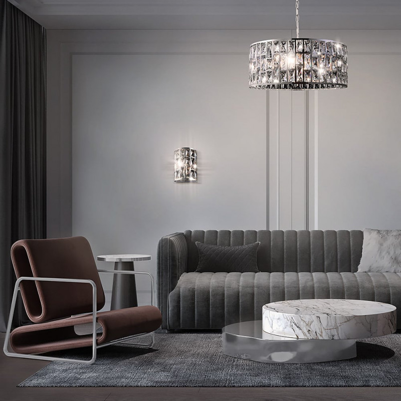 Lampa wisząca kryształowa Gelid 50cm - Maytoni | Glamour