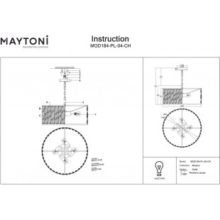 Lampa wisząca kryształowa Gelid 50cm - Maytoni | Glamour