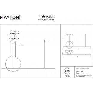 Lampa wisząca Halo LED Maytoni - Nowoczesny design, 143cm