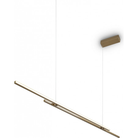 Lampa wisząca Halo LED mosiężna Maytoni | 150cm