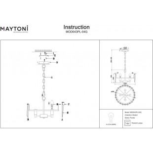 Żyrandol Kryształowy Złoty Maytoni Puntes 38cm - Luksus i Blask