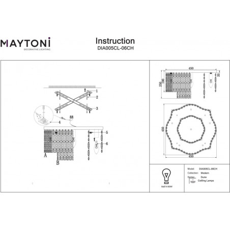 Plafon kryształowy Dune 45cm Maytoni - Luksus i blask