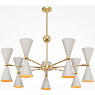 Lampa sufitowa designerska Vesper XIV 91cm biało-złota Maytoni