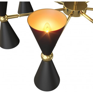 Lampa sufitowa designerska Vesper XIV 91cm czarno-złota Maytoni