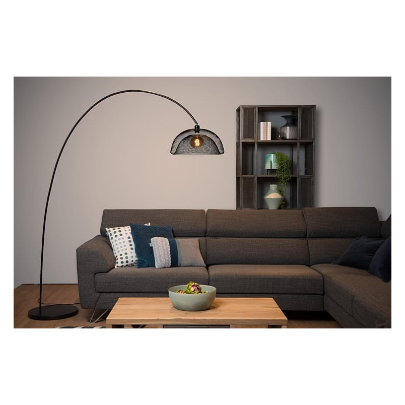 Lampa podłogowa Mesh czarna | Lucide - Nowoczesny design