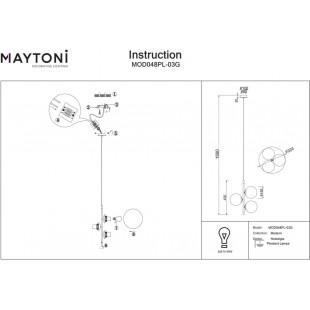 Lampa Wisząca Maytoni Nostalgia III | Biały/Złoty/Czarny