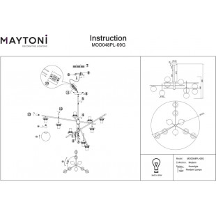 Lampa Sufitowa Maytoni Nostalgia IX - Szklane Kule | Retro Design