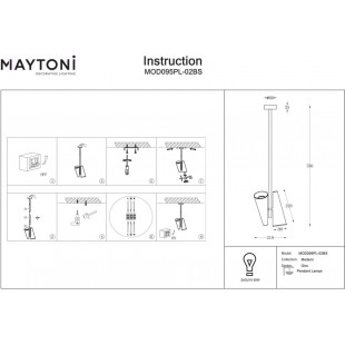 Lampa sufitowa Giro II mosiężna Maytoni | Elegancki design