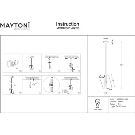 Lampa sufitowa Giro II mosiężna Maytoni | Elegancki design