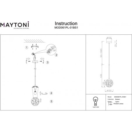 Lampa szklana Ligero Maytoni - Elegancja w każdym detalu