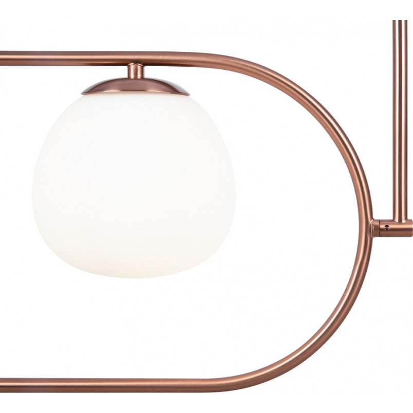 Lampa wisząca Erich Maytoni | 3 szklane kule, biały/mosiądz