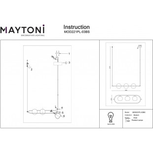 Lampa wisząca Erich Maytoni | 3 szklane kule, biały/mosiądz
