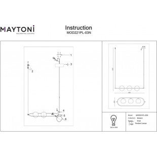Lampa wisząca Erich Maytoni - 3 szklane kule, biały