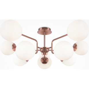 Plafon retro szklane kule Erich X 90,7cm opal / mosiądz Maytoni