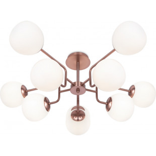Plafon retro szklane kule Erich X 90,7cm opal / mosiądz Maytoni