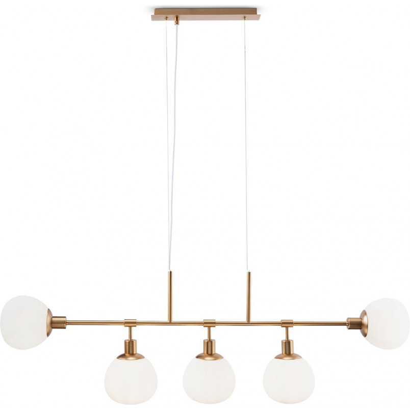 Lampa wisząca Erich Maytoni - 5 kulek, biały szkło | Sklep z lampami