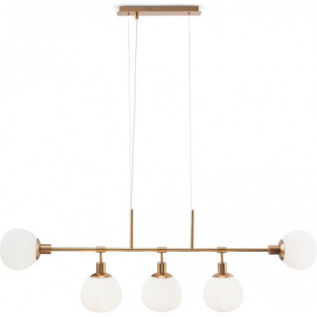 Lampa wisząca Erich Maytoni - 5 kulek, biały szkło | Sklep z lampami