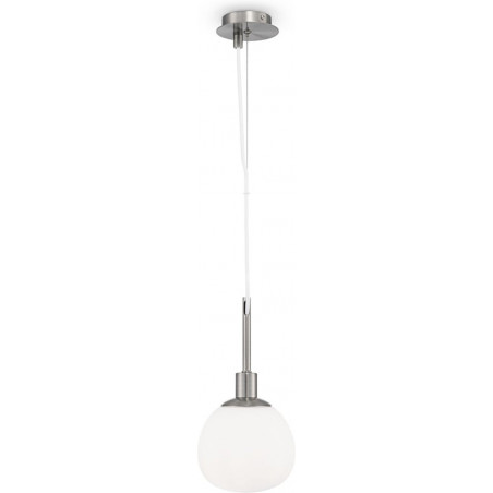 Lampa wisząca Erich Maytoni - szklana kula, biały kolor