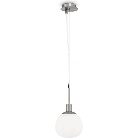 Lampa wisząca Erich Maytoni - szklana kula, biały kolor