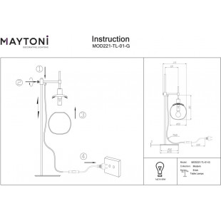 Lampa Maytoni Erich: Szklana kula na szafkę nocną - Elegancki design
