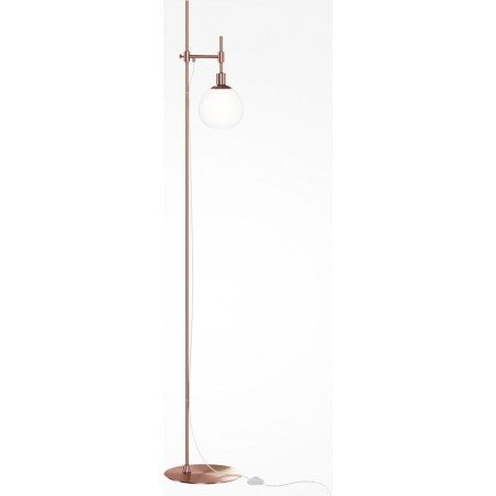 Lampa podłogowa Erich - szklana kula biała | Maytoni