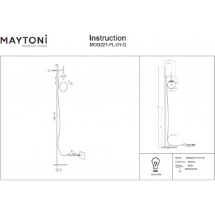 Lampa podłogowa Erich - szklana kula biała | Maytoni