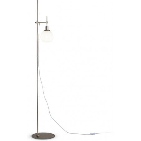 Lampa podłogowa Erich - szklana kula, biały klosz | Maytoni
