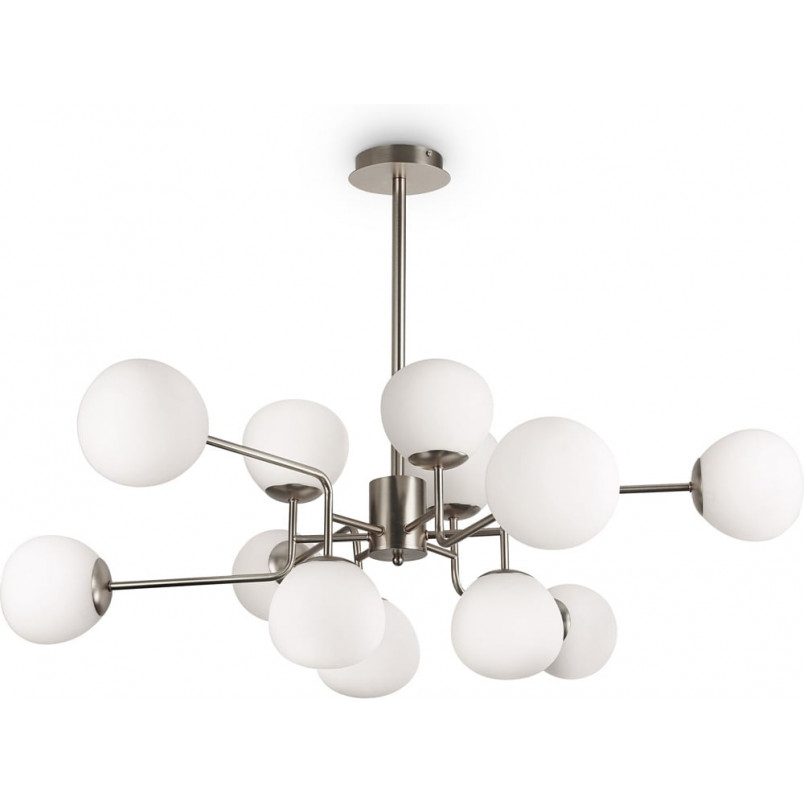 Lampa wisząca Erich 12 kul Maytoni | Biały szkło, 110cm