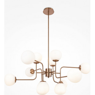 Lampa wisząca Erich 12 kul - Maytoni | Biała, szklana, złota