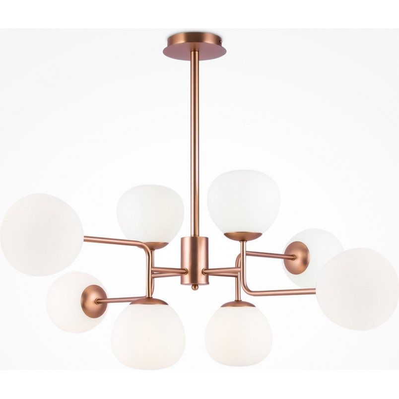 Lampa wisząca Erich Maytoni - 8 szklanych kul, mosiądz | Sklep z lampami