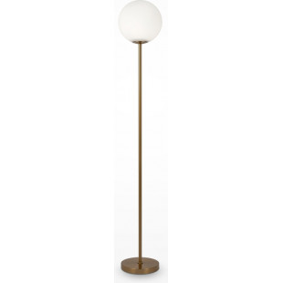 Lampa podłogowa kula szklana Ring 155cm biało-mosiężna Maytoni