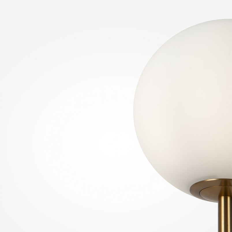 Lampa podłogowa kula biało-mosiężna Maytoni Ring 155cm - Odkryj elegancję!