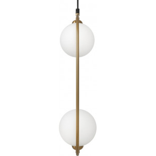 Lampa wisząca Ring II Maytoni - 2 szkła, biało-mosiężna | Sklep z lampami