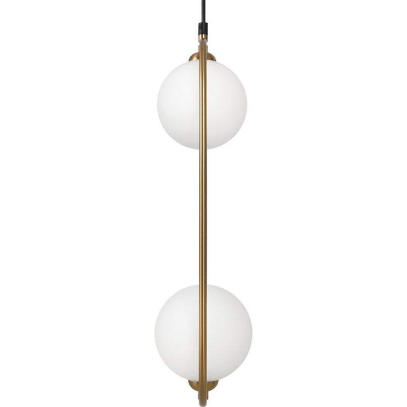 Lampa wisząca Ring II Maytoni - 2 szkła, biało-mosiężna | Sklep z lampami