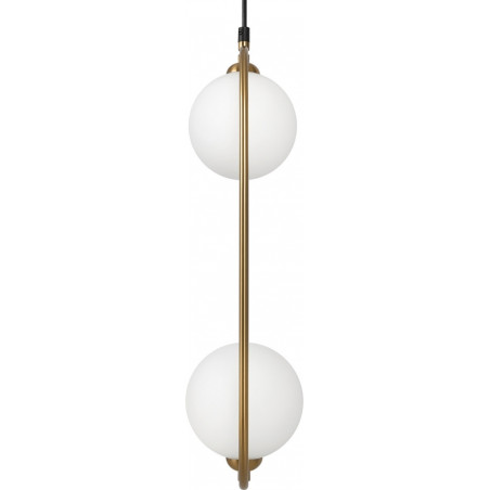 Lampa wisząca Ring II Maytoni - 2 szkła, biało-mosiężna | Sklep z lampami