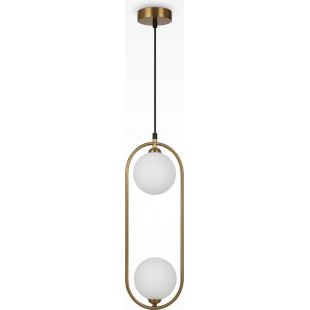 Lampa wisząca Ring II Maytoni - 2 szkła, biało-mosiężna | Sklep z lampami